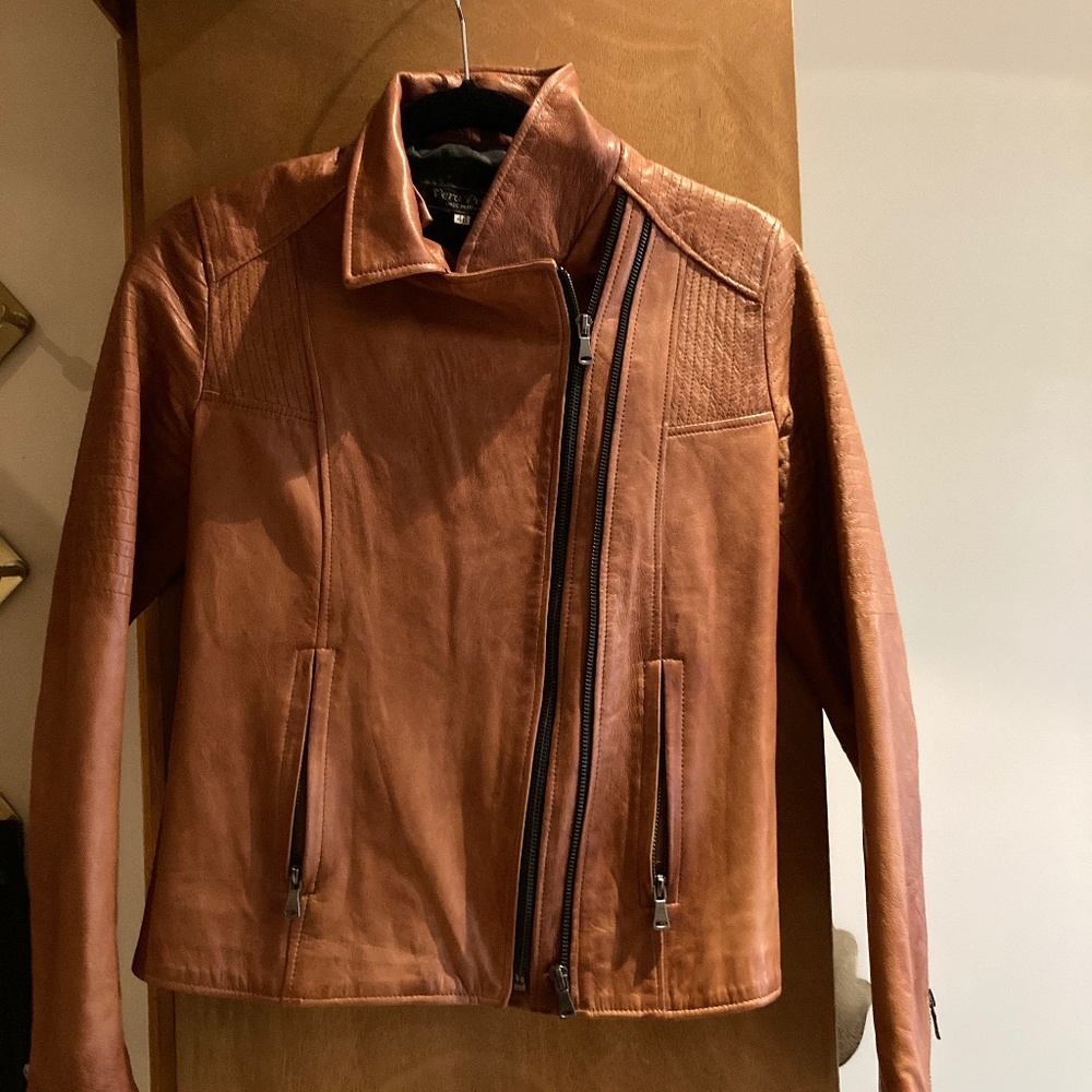 Italian Leather Jacket (Tan/ Camel)